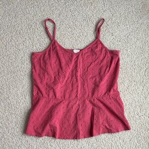 Hinge Pink Eyelet Camisole Top